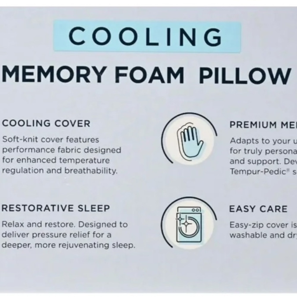 Tempur-Pedic Cooling Memory Foam Pillow - Picture 5 of 9